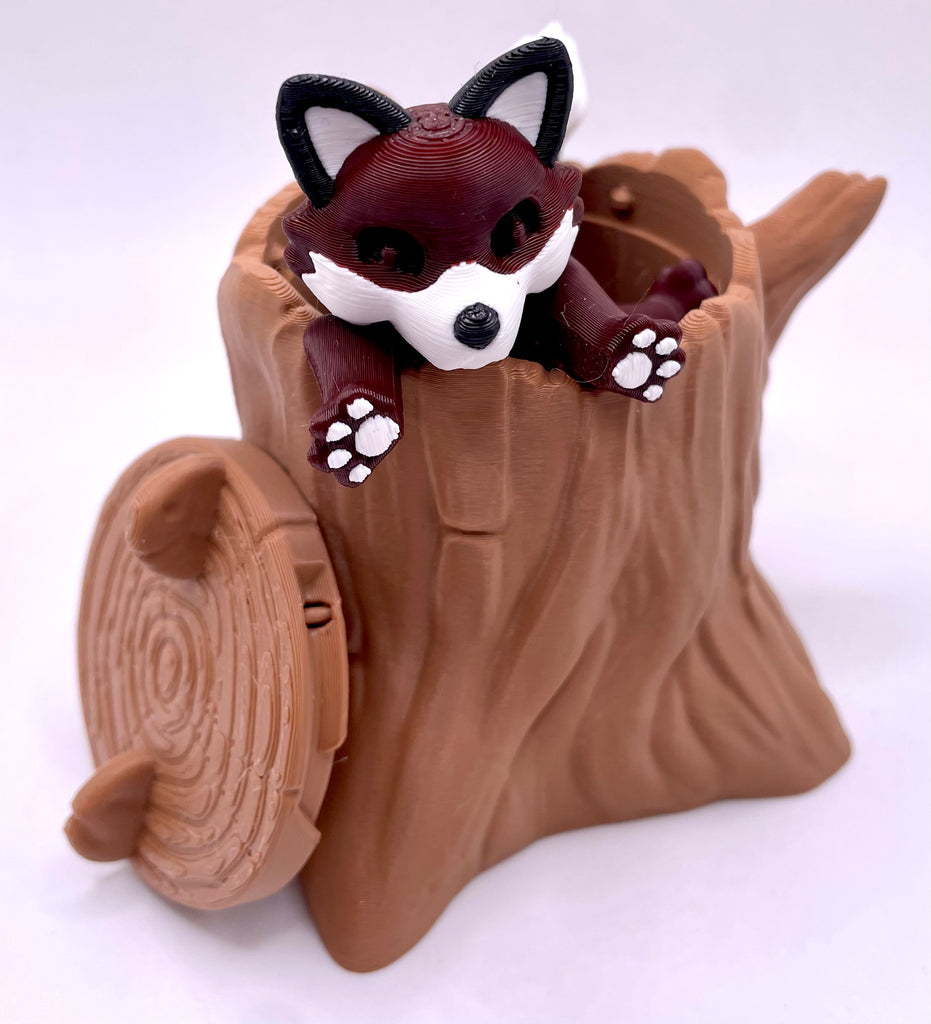 Flexible Fox and Tree Stump Container