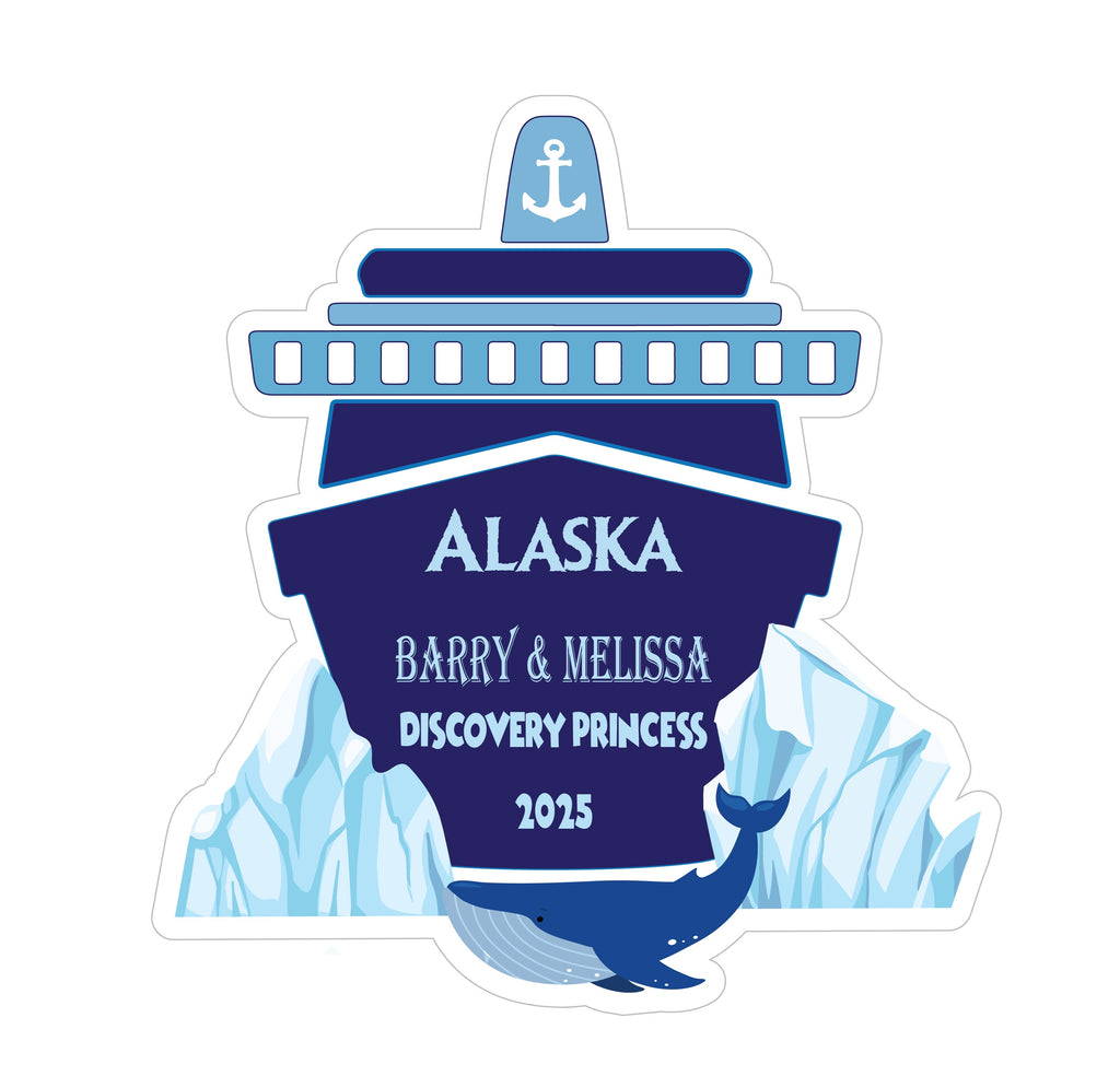 Alaska Ship and Icebergs Cruise Door Magnet