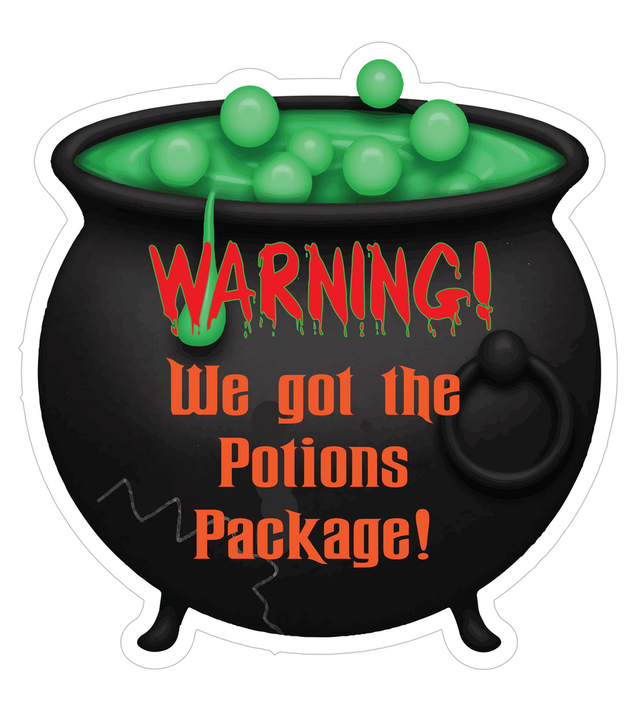 Witches Cauldron “Caution We Got the Potions Package” Cruise Door Magnet