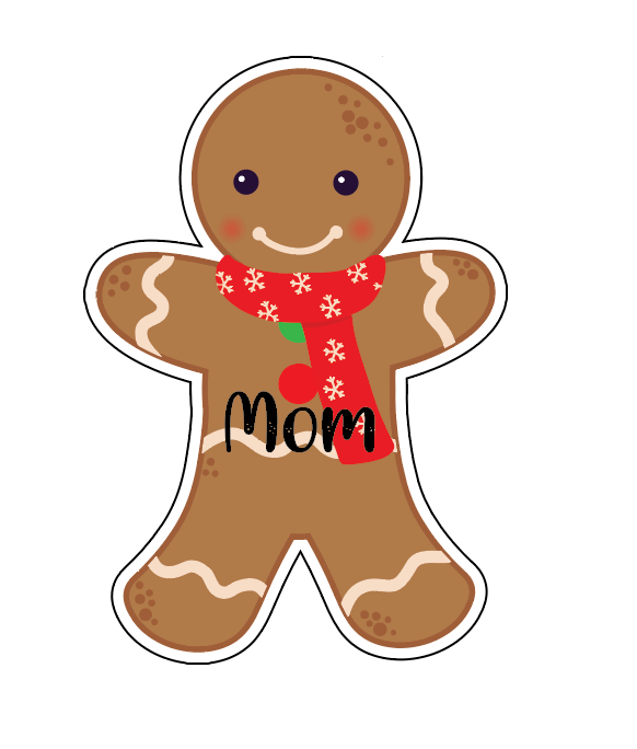 Gingerbread Boy Scarf Personalized Cruise Door Magnet