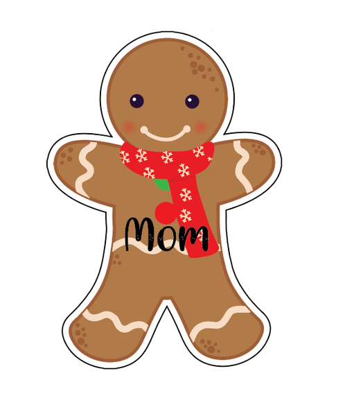 Gingerbread Boy Scarf Personalized Cruise Door Magnet