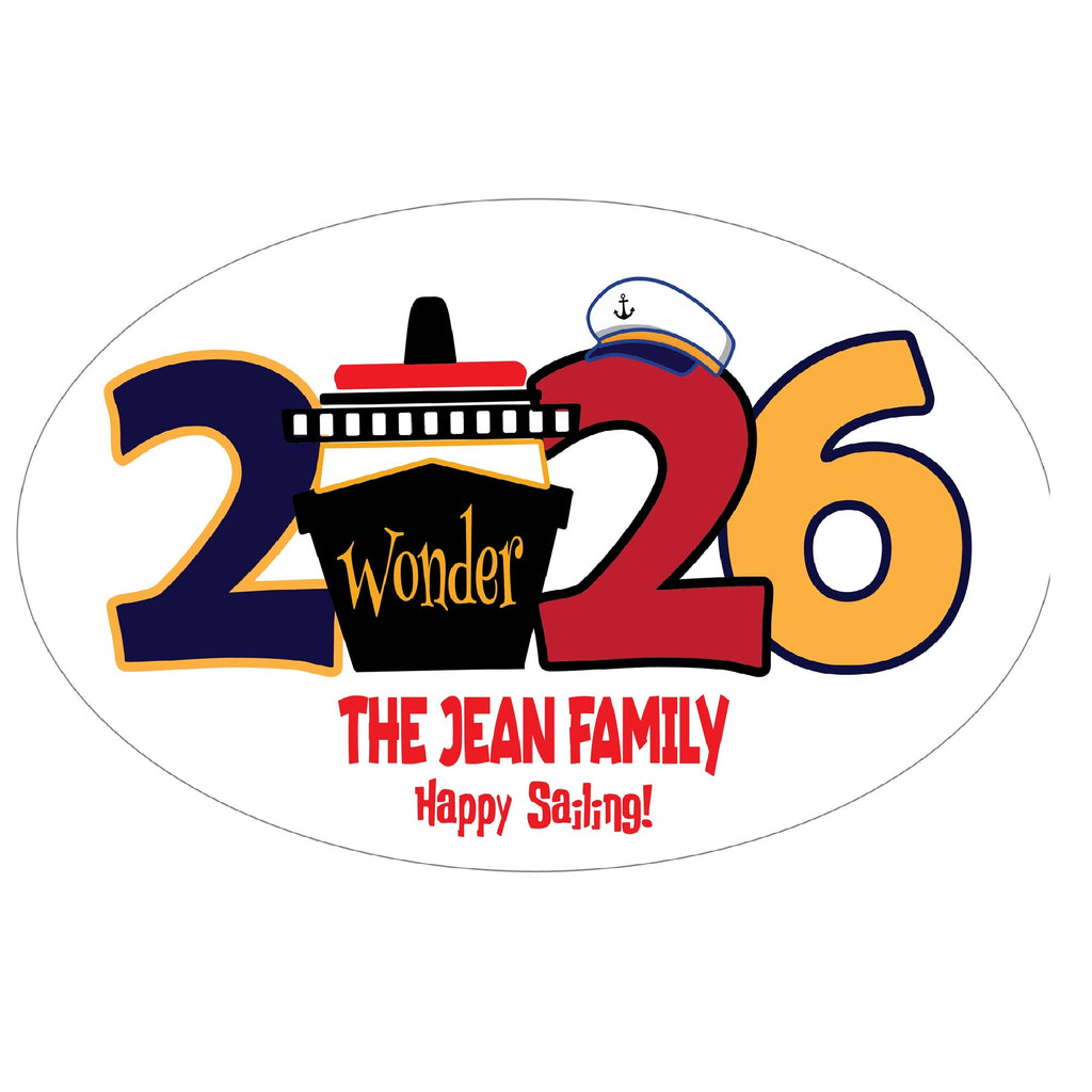 Choose Your Year Magical Cruise Door Magnet with Sailor Hat
