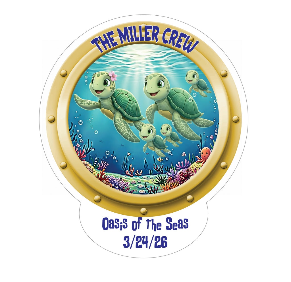 Turtle Family Cruise Door Magnet 1-4 Baby Turtles