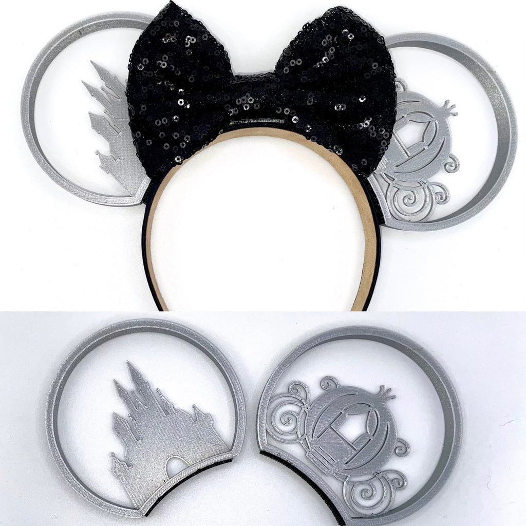 3D Printed Interchangeable Silver Carriage and Castle Ears