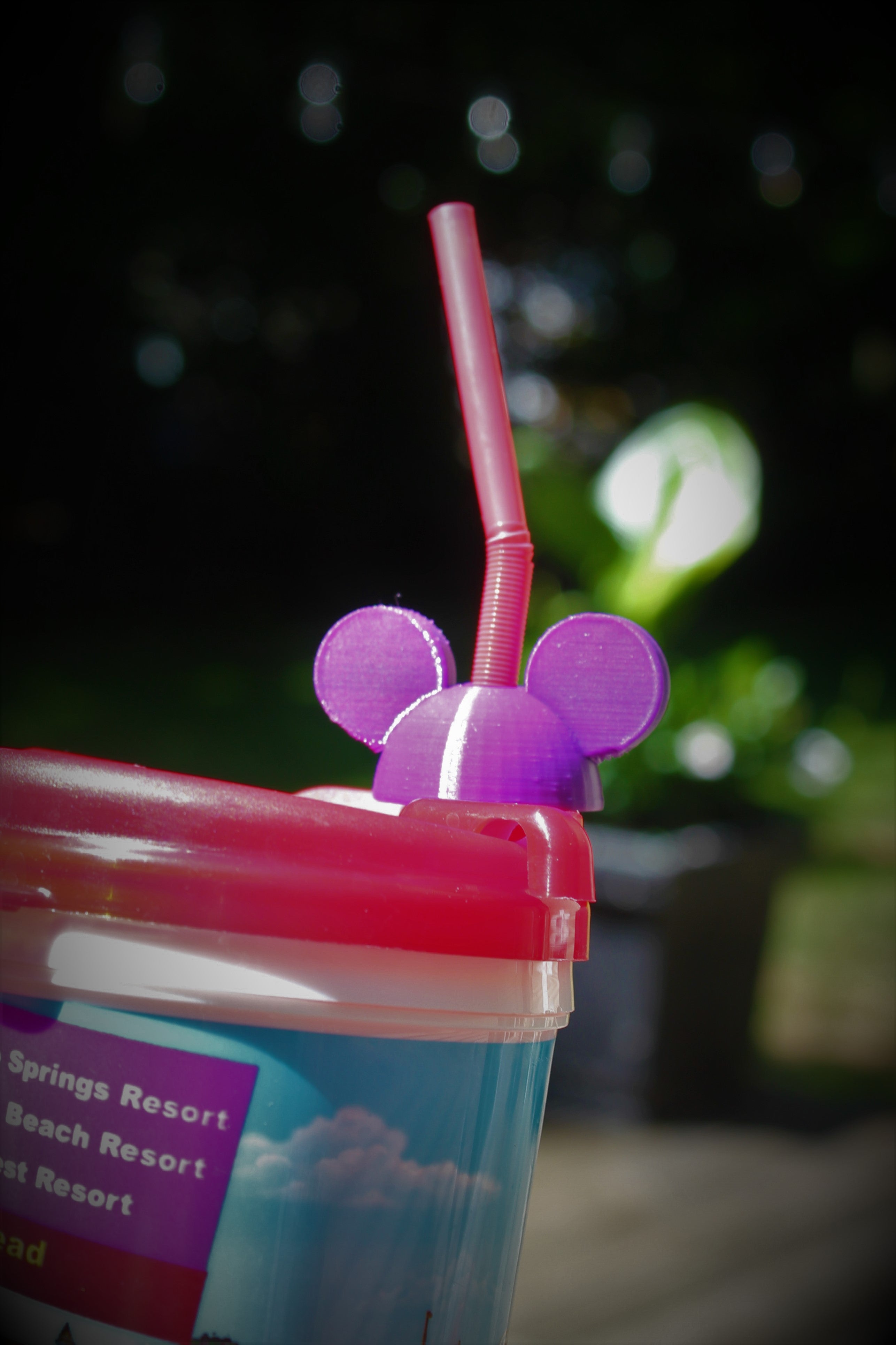 Mouse Straw Topper Pink 