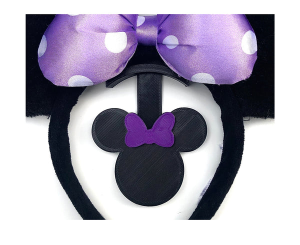Mouse Head Purple Bow Wall Mount