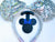 Mouse Head Blue Glitter Bow Wall Mount