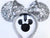 Mouse Head Light Silver Glitter Bow Wall Mount