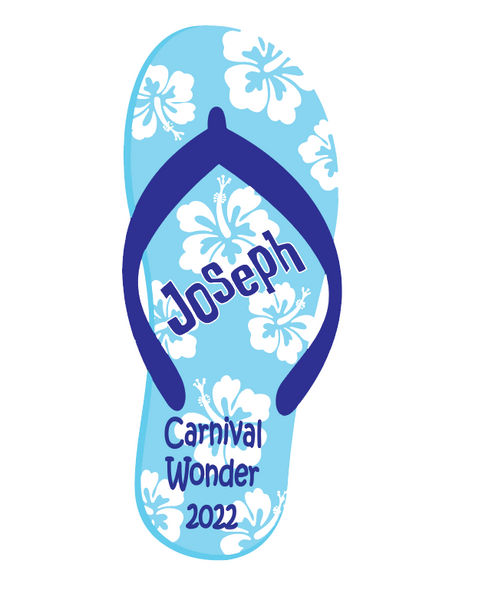 Blue Hibiscus Flip Flop Cruise Door Magnet