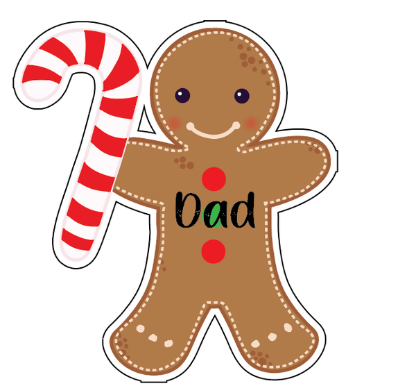 Gingerbread Boy Candy Cane Personalized Cruise Door Magnet