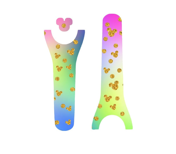 Gold Dots Blue Yellow Pink Decal for Magic Band