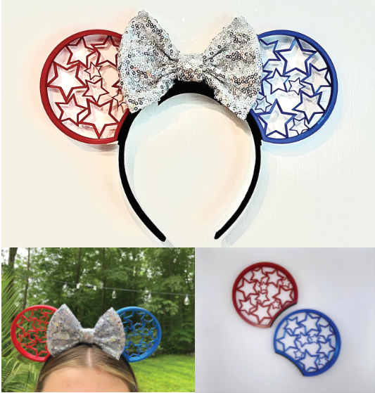 3D Printed Interchangeable Patriotic Stars Ears
