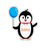Penguin With Blue Balloon Cruise Door Magnet