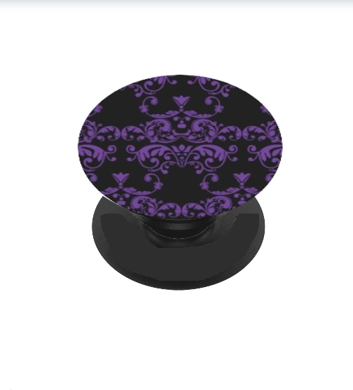 Purple Damask Vinyl Decal For Phone Grip