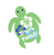 Blue Hibiscus Turtle Personalized Cruise Door Magnet