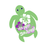 Purple Hibiscus Turtle Personalized Cruise Door Magnet - Many Color Choices