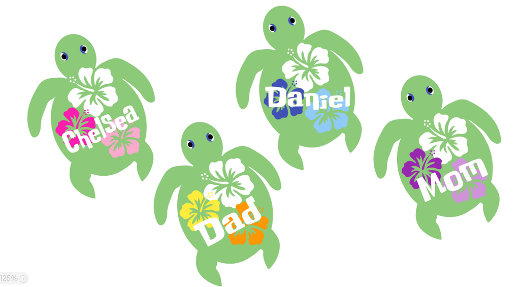Choice of 1 Hibiscus Turtle Personalized Cruise Door Magnet - Many Color Choices