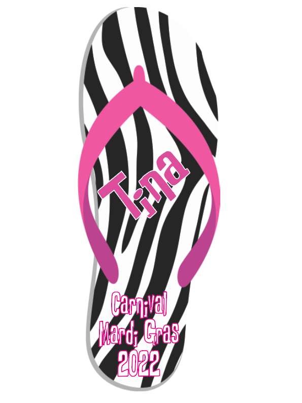 Zebra Flip Flop Cruise Door Magnet